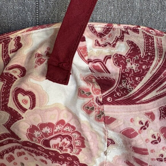 Y2K Vintage Old Navy Ivory Burgundy Pink Paisley Print Halter Neck Dress Size 10 - Picture 10 of 16